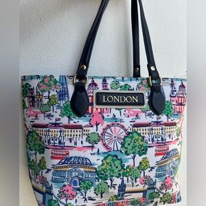 Colorful London Print Tote Bag – Travel/Everyday Shoulder Bag
